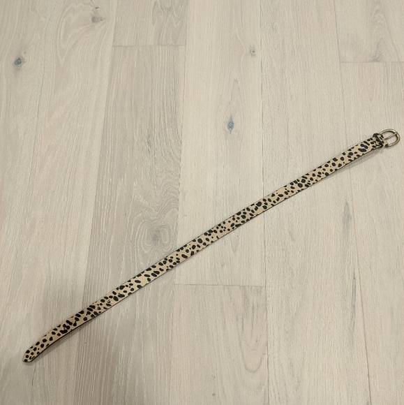 Leather calf hair belt animal print - Picture 2 of 5